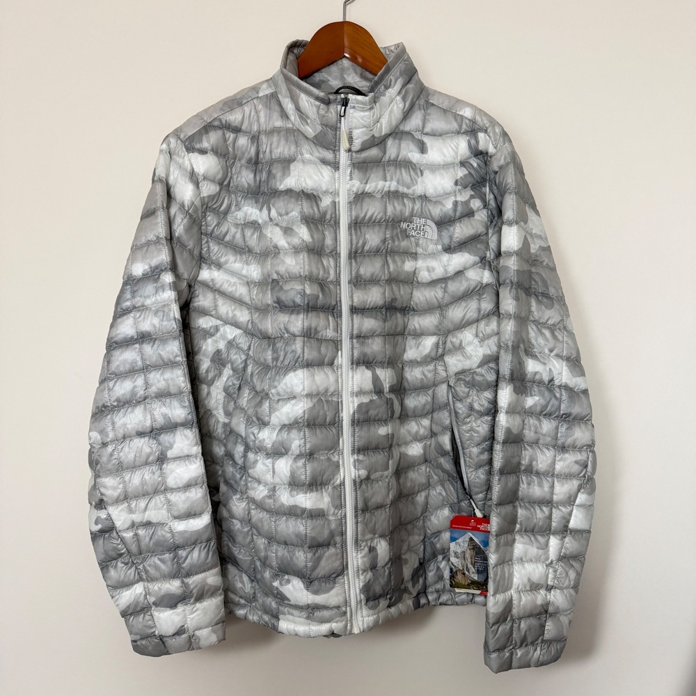 The North Face Men's ThermoBall Full Zip Jacket White Camo Print Size Large NWT